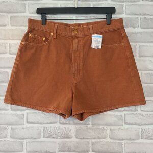 MOTHER SNACKS! Savory Short Caramel Cafe NWT 33 Retro 90s Rigid Denim High Rise
